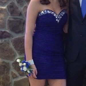 Royal blue rhinestone formal dress